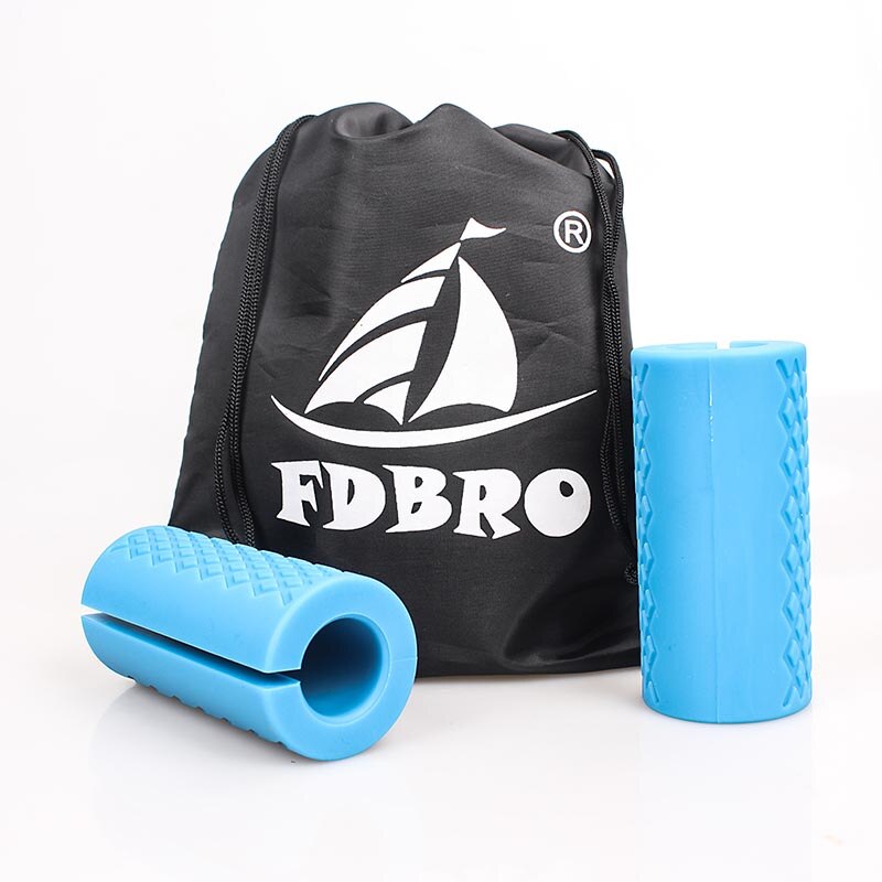 Fdbro 1 Paar Barbell Grips Halter Kettlebell Grip Dikke Bar Handgrepen Pull Up Gewichtheffen Ondersteuning Anti-Slip Bescherm Pad gratis: Blue