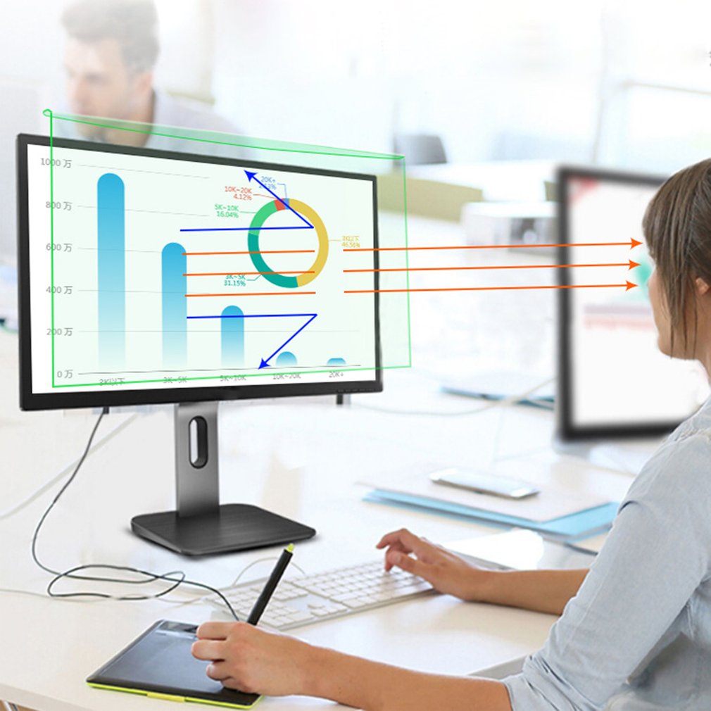 Anti blue light screen filter for computer widescreen desktop pc led display panel privacy filter screen anti blue light