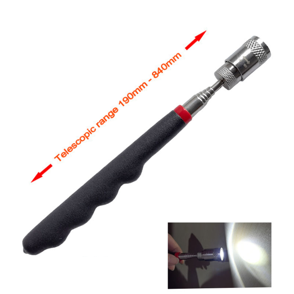 MEEQIAO 7 Telescopic Tool, LED Magnetic Inspection Mirror, Includes LED Light Of The Shooting Bar, Inspection Mirror And Torch, Telescopic Handle, 360 Degree Rotation, Car, Van, Truck, Motorcycle