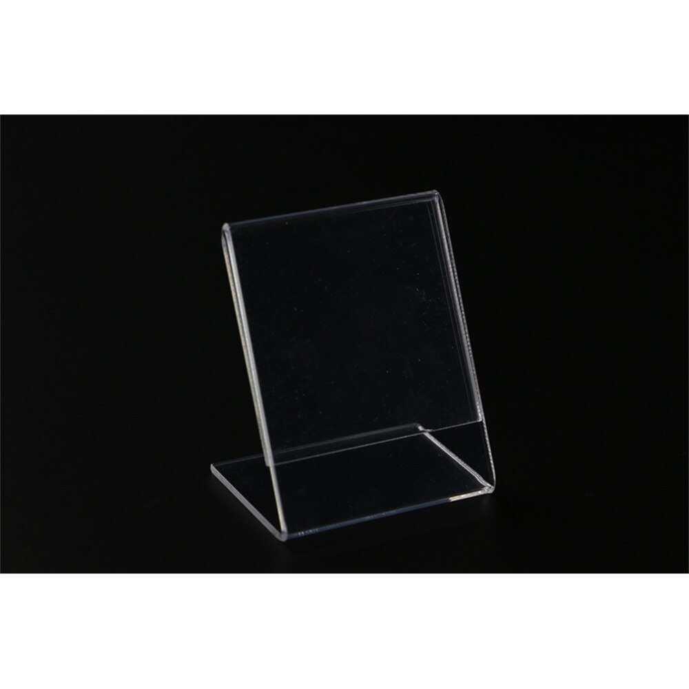 10 stücke 5x7cm Klar l Acryl Name Karte Rahmen Schmuck Preis Schild Anzeige Werbung Schreibtisch Zeichen Clip Etikett Halfter Pop Regal Sprecher
