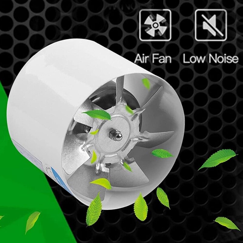 4 Inch Inline Duct Fan Air Ventilator Metal Pipe Ventilation Exhaust Fan Mini Extractor Wall Fan with Aluminum Ducting