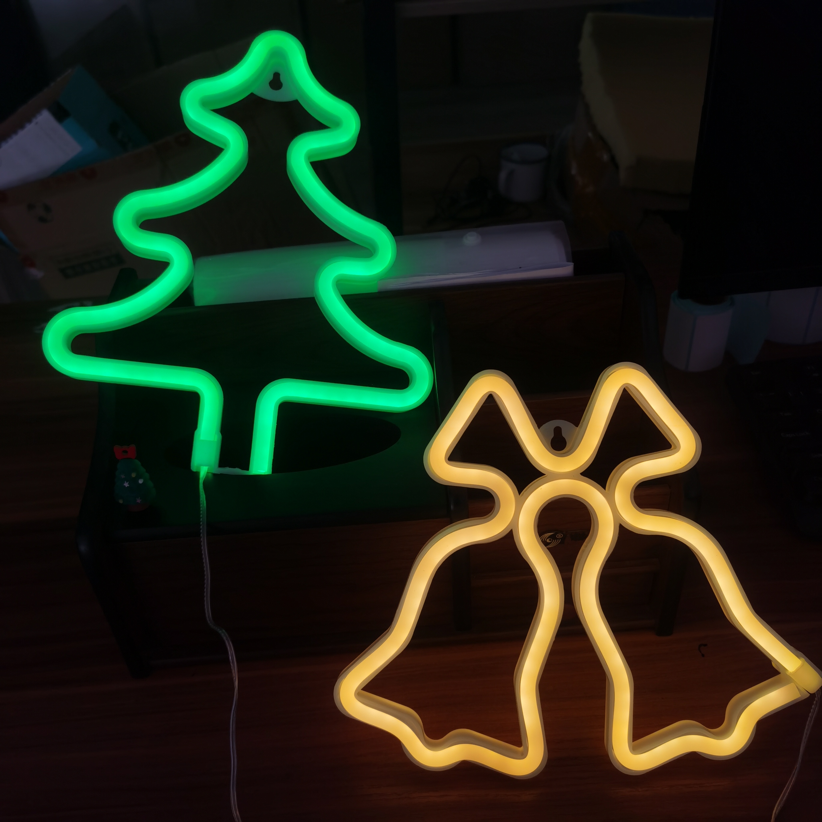 Luces decorativas navideñas, lindas luces LED de alce y Papá Noel, alimentadas por USB o con pilas, navideños, decoración de habitaciones