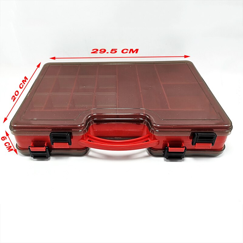 Portable Double-sided Fishing Lure Fishing Tackle Box With Adjustable Large-capacity Fishing Tackle Storage Box: RED