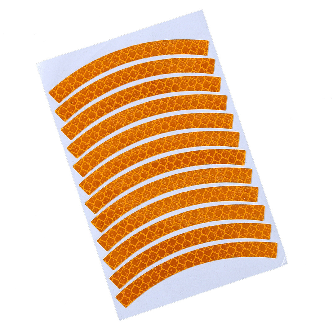 Pegatinas reflectantes para ruedas de bicicleta, cinta adhesiva fluorescente reflectante para ciclismo, pegatina decorativa de seguridad de advertencia para bicicleta de montaña, 1 ud.: naranja