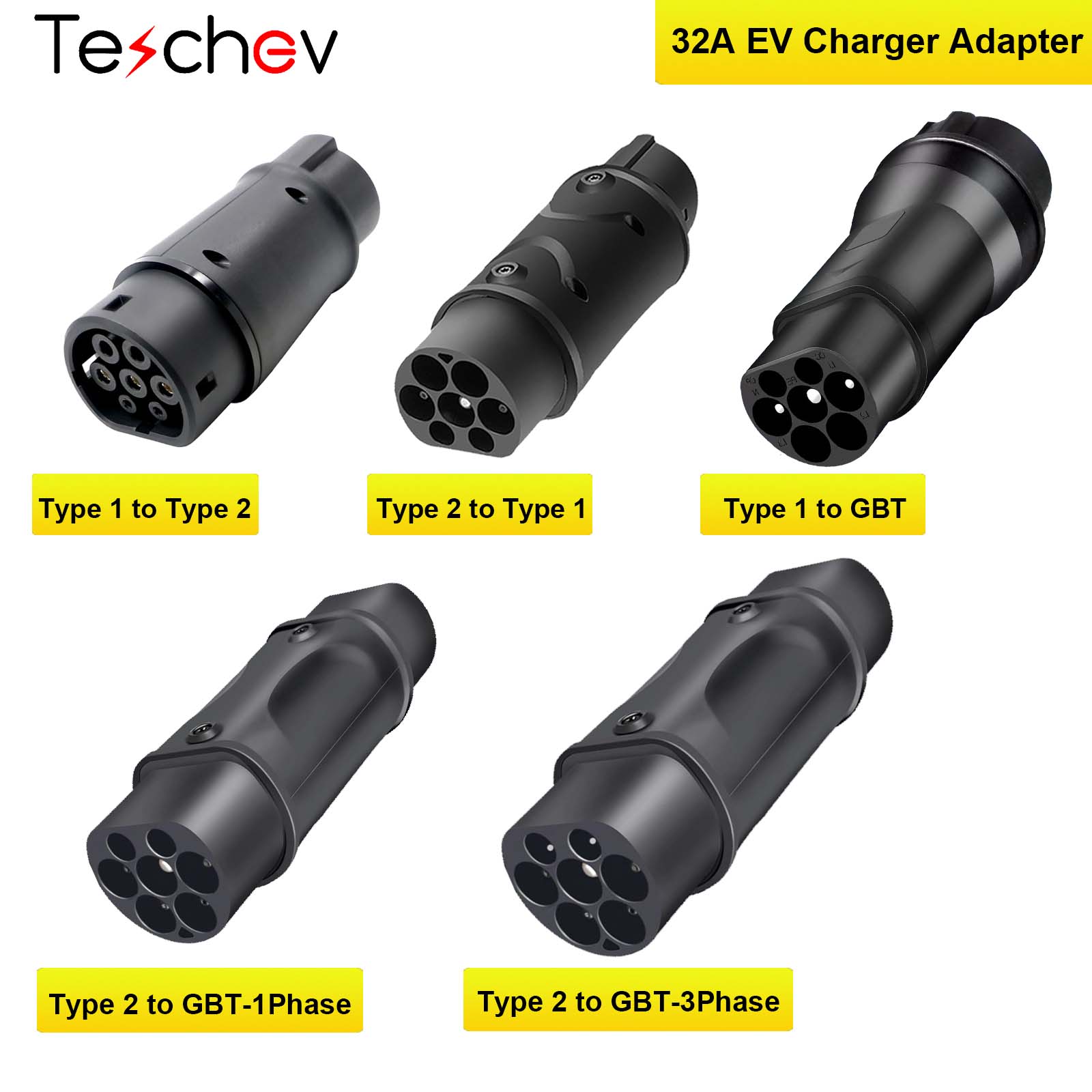 EV Charger Adapter Convertor Type 2 to Type 1 EV SAE J1772 to GBT EV Charger Connector for Type 2 to GBT Electric Car