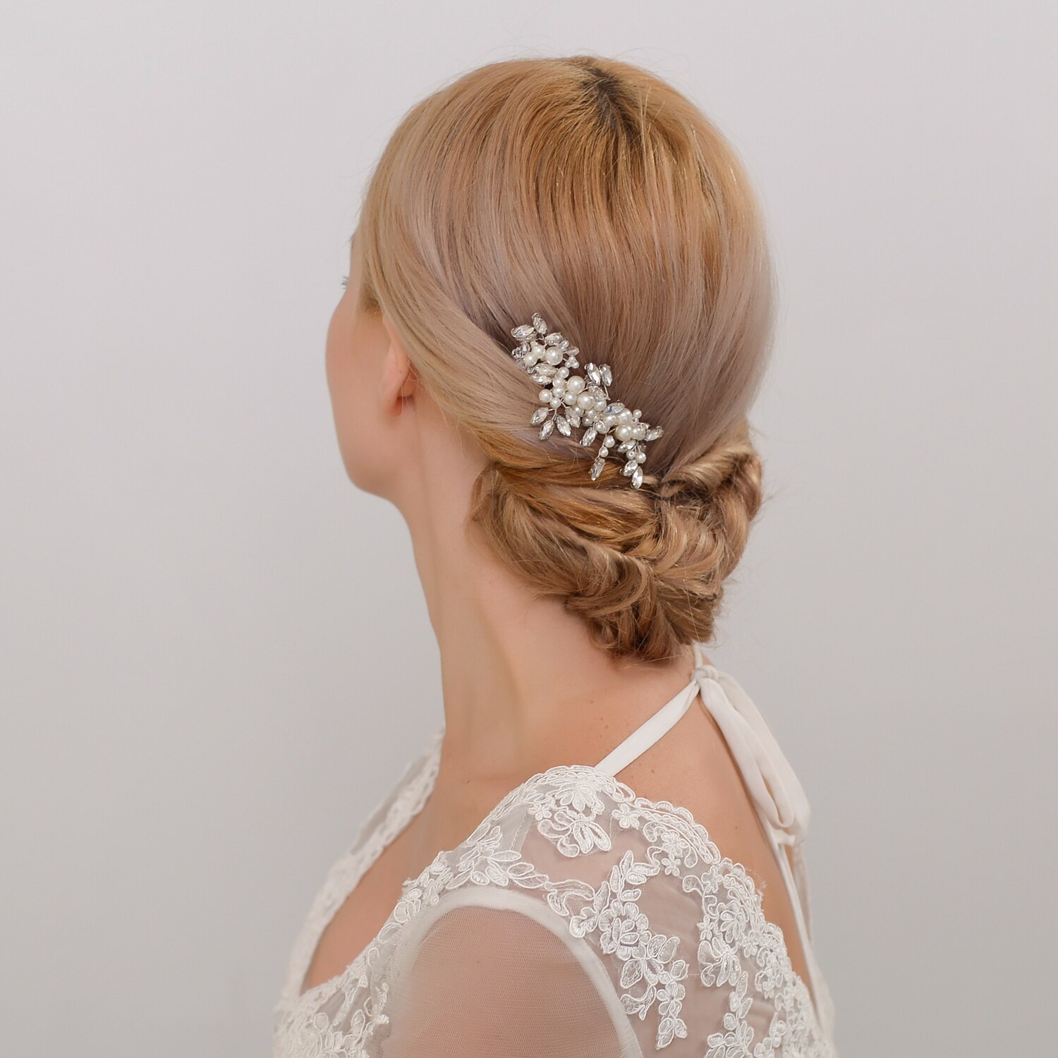 Trixy  h13 rhinestone hår kam brude tilbehør perle hår kam bryllup hår klip brude hår smykker hår ornamenter hovedstykke
