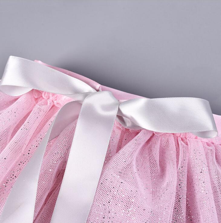 0-2T Pink Sparkle Tutu Skirt children's wear girl's spring and summer Tutu skirt with pompom bow tutu headband