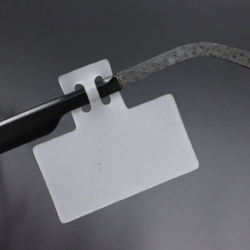 Étiquettes à enfiler pour lunettes, cadre optique, Base pour lunettes, coulissant sur le prix, bijoux, bande souple, support en plastique, 50 pièces