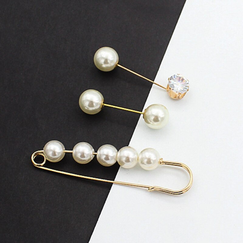 Charm Double Simulated Pearl Brooch Pins For Women Lapel Brooch Jewelry Dress Suit Crystal Flower Pin Brooches: 8