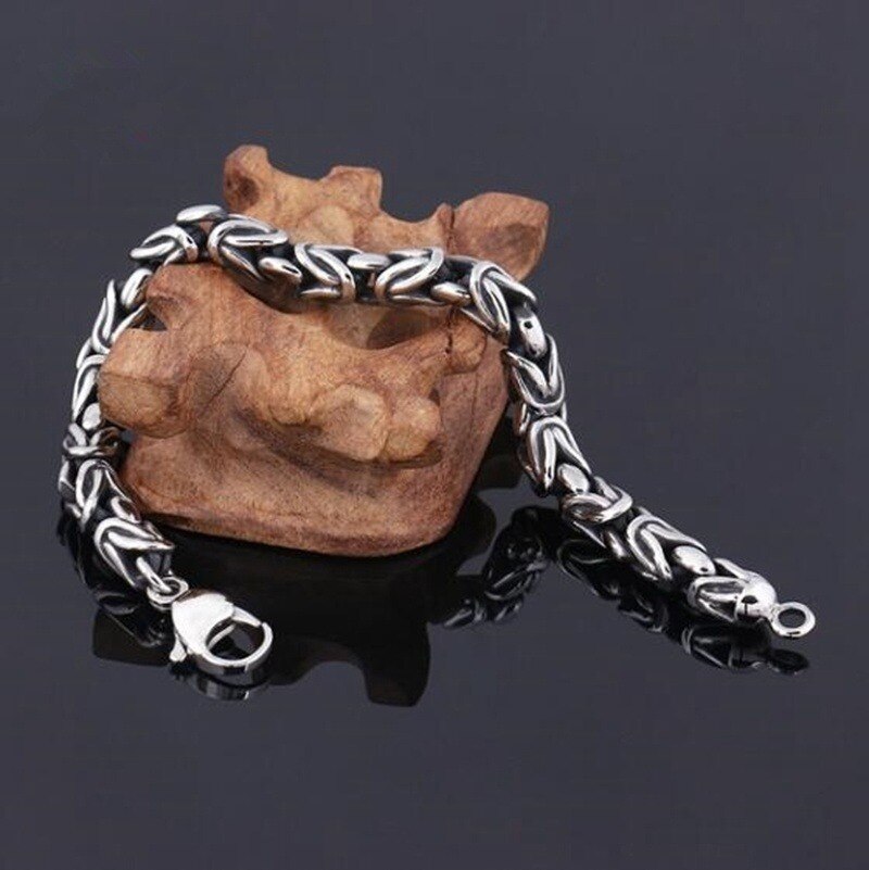 Mannen Armband Link Armband Ketting Ronde Ring Ketting Eenvoudige Byzantijnse Heren Armband