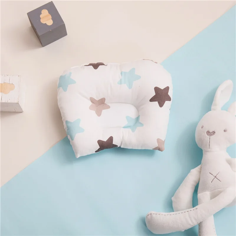 Baby Nursing Pillow Infant Newborn Sleep Support Concave Cartoon Pillow Printed Shaping Cushion Prevent Flat Head for 0-3 Year: WHITE