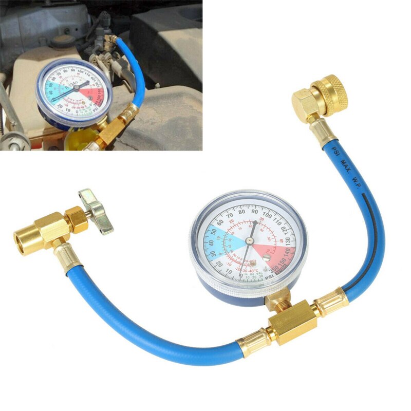 Automobile R134A Air Conditioning Refrigerant Charging Hose With Pressure Gauge Car Air Conditioning Repair Tool Car Accessories: C