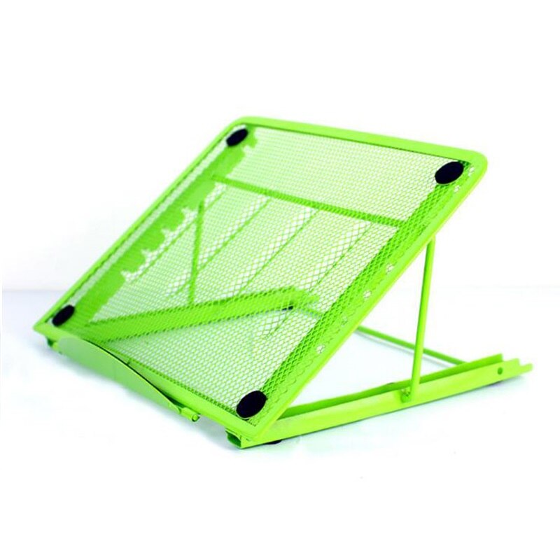 Shellnail Adjustable Laptop Stand Folding Cool Mesh Bracket Desktop Office Tablet For iPad Heat Reduction Holder Mount Support: Green