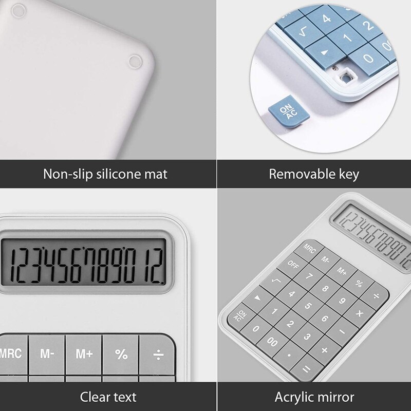 Desktop Calculator, 12 Digit Large Display Battery LCD Display Office Calculator