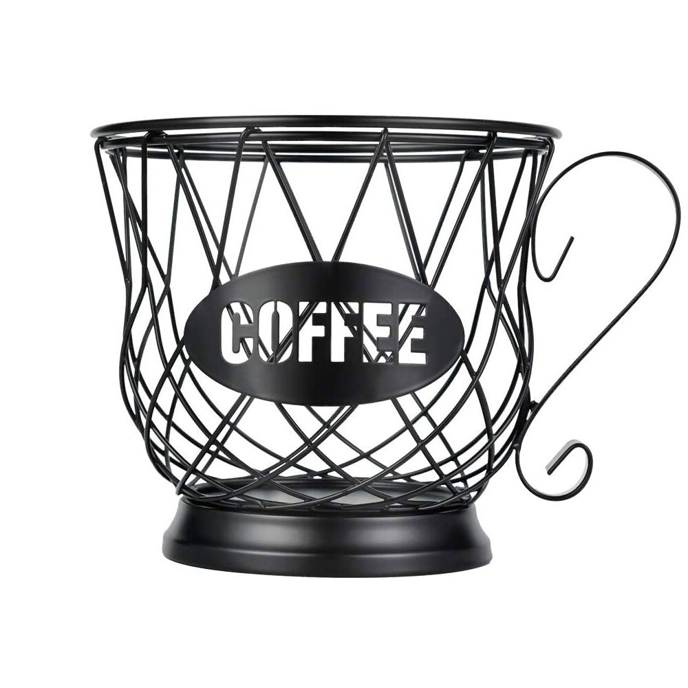 Universal Coffee Capsule Storage Basket Coffee Cup Basket Retro Pod Black Storage Basket Style For Family Cafe Restaurant: Default Title