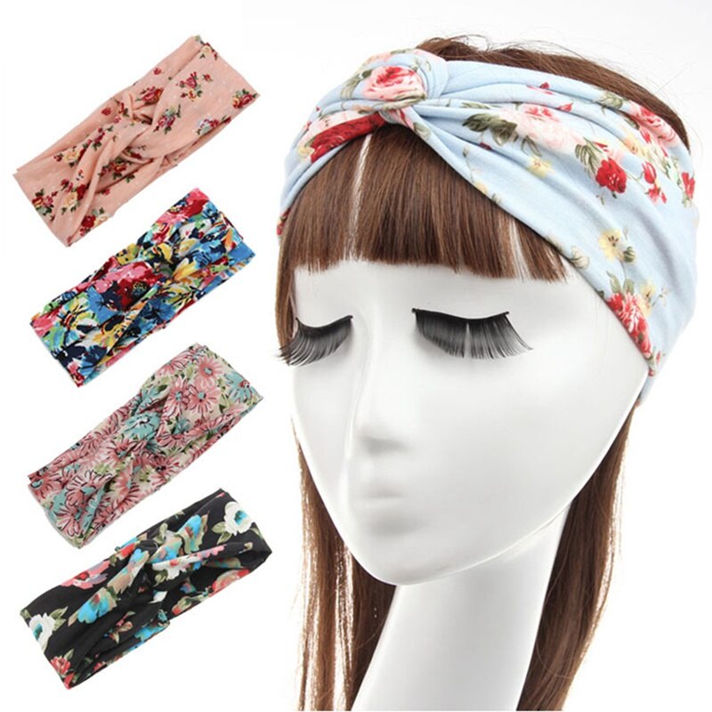 Vrouwen Sport Brede Bloemen Sport Haarband Vrouwelijke Volwassen Mode Casual Elastische Hoofdband Hoofdband Gewikkeld Haar Accessoires