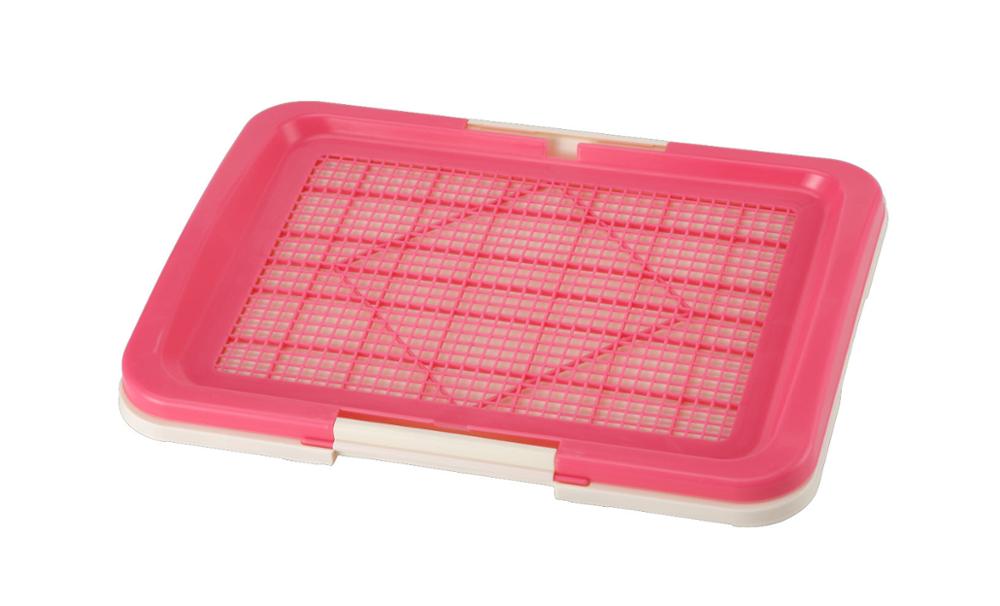 Bac à sable en plastique pour animaux domestiques, grand plateau de toilette pour chiens, chaton, litière, remplissage fermé, sable pour auto-nettoyage, fournitures pour animaux: Pink No column