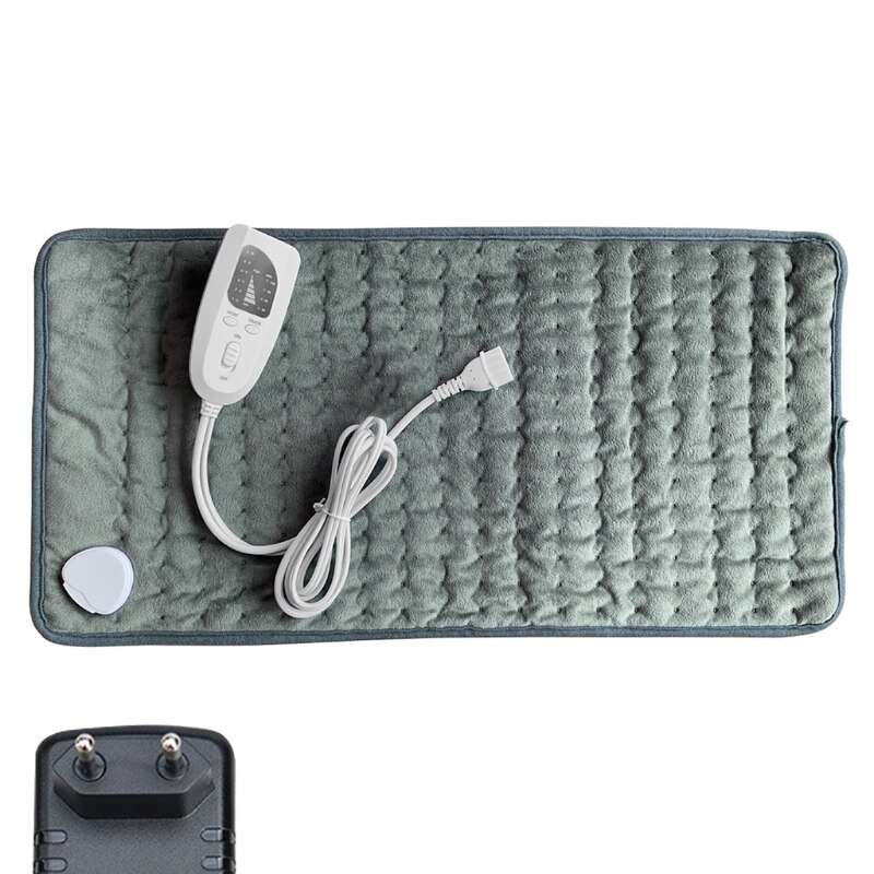 Jet électrique de couverture chauffante, couverture électrique de flanelle de 30 "x 16" avec 6 niveaux de chauffage et 4 réglages de minuterie arrêt automatique,: Gris foncé