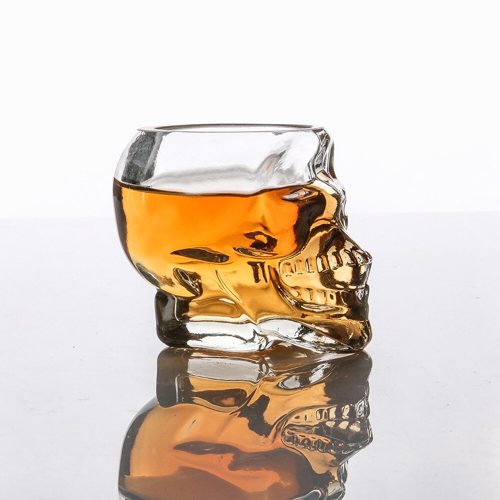 3D Transparent Skull Shot Glass Crystal Head Cup for Whiskey Home Bar: C