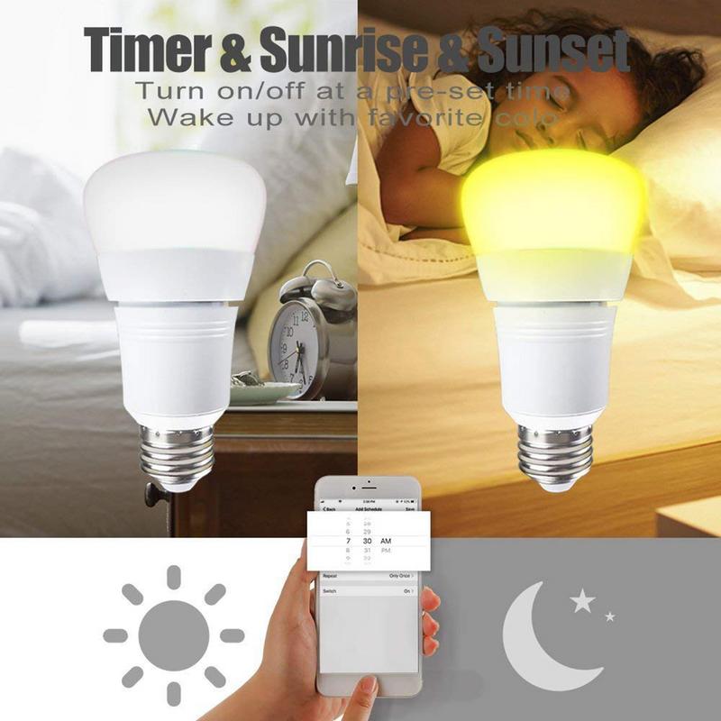 WiFi Bulb RGB Smart Light 15W Remote Mobile Phone Control Smart Bulb Wireless Smart Home Automation Lamp For Alexa Google Home