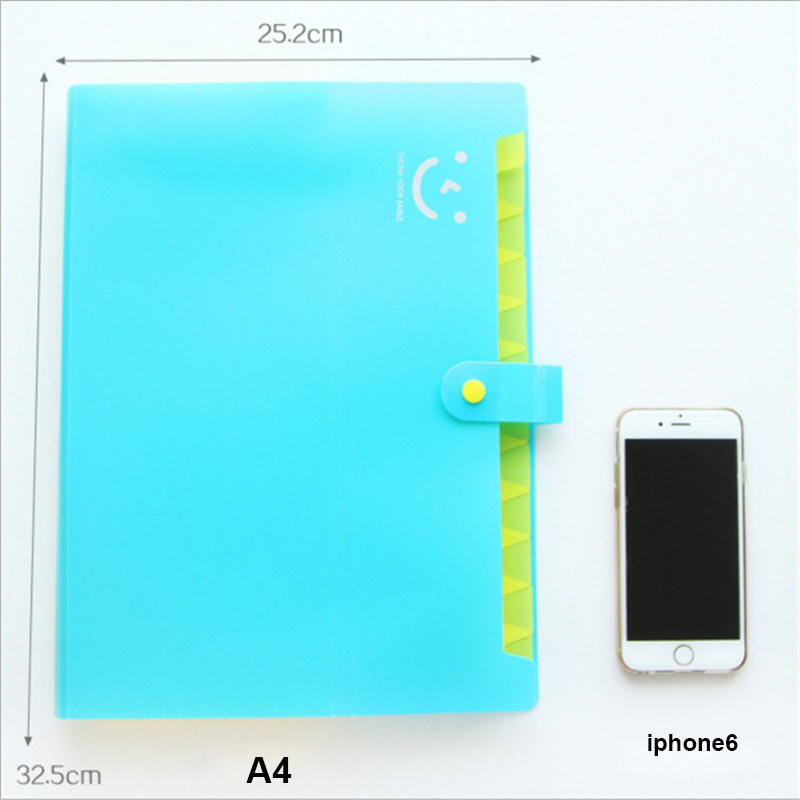 Big Smile Document Bag Waterproof Presentation Folder Bag Paper Bill Clip Storage Organ Bag Expanding Wallet Folders