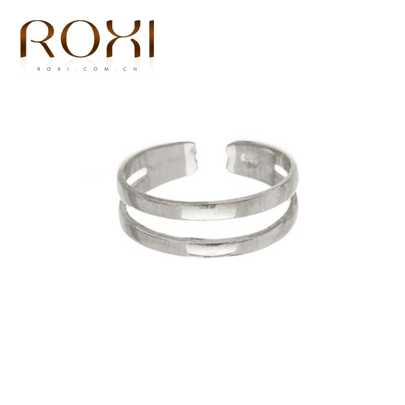 ROXI Simple Double anneau pour femmes Bague INS brillant Hipster 925 en argent Sterling anneau ouvert fête Bijoux Femme