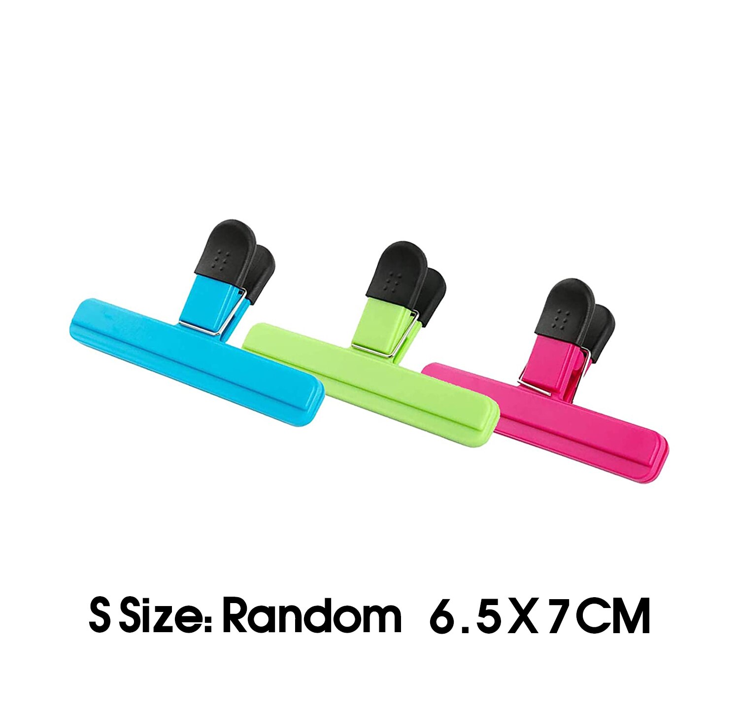 Clip de sellado de bolsas de comida para el hogar, Clip de cierre para bolso para té o café, Clips de plástico portátiles, herramienta de almacenamiento para la cocina, 1 Uds.: S 1Pcs Random Color