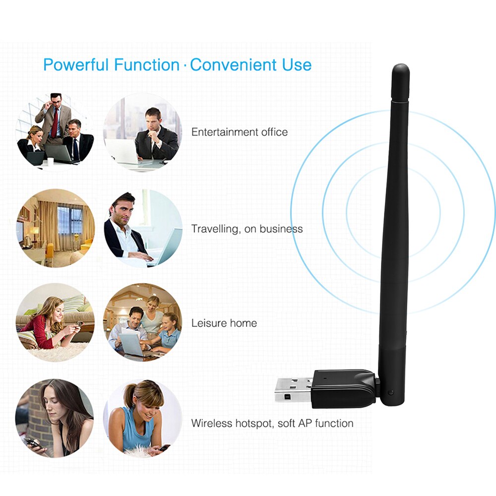 Kebidumei Freesat MT-7601 USB Network Card WiFi Wireless Antenna LAN Adapter For TV Set Top Box USB Wi-fi Adpater