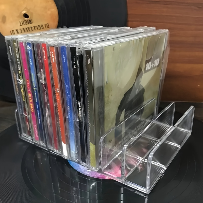 Space-Saving Transparent DVD/CD Organizer - Easy View Storage Stand for Home Office Entertainment, Perfect Christmas