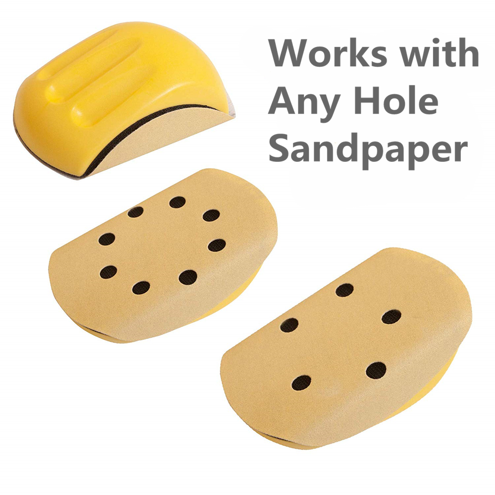 POLIWELL 6 inch 150mm Muis Vormige Schuren Disc Houder Schuurpapier Backing Polijsten Pad Hand Schuurblok voor Houten Auto polijsten