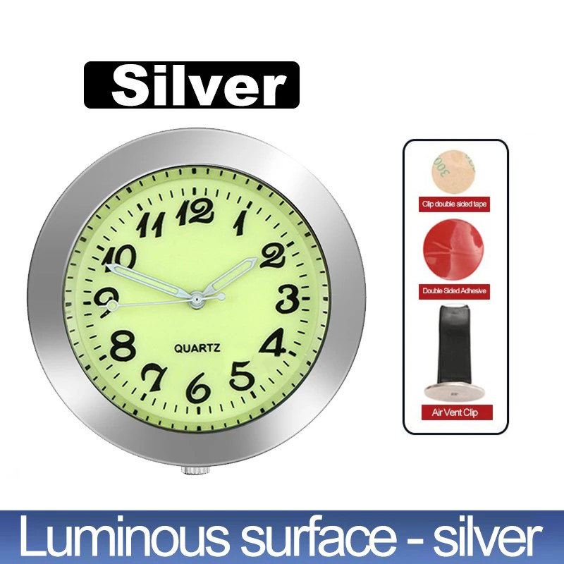 Horloge de voiture lumineuse pour Automobiles, Mini montre numérique à coller interne, mécanique, horloges à Quartz, ornement automobile, accessoires de voiture,: GRIS