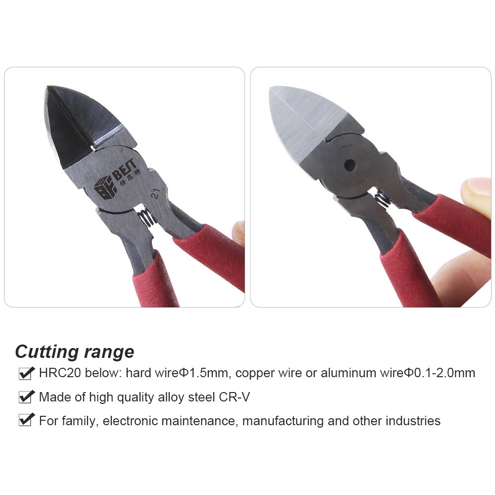 BST-21 Heavy Duty Electrical Wire Cable Cutter Diagonal Cutting Pliers