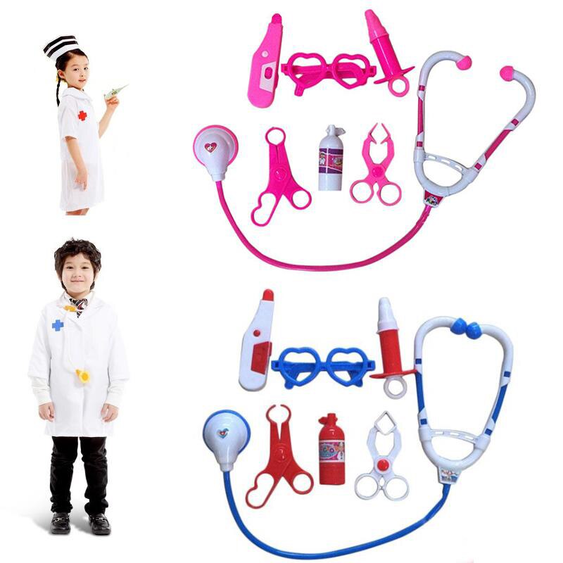 7Pcs Kids Play Doctor Game Early Educational Toys Children Simulation Hospital Pretend Doctors Kit Child Stethoscope Cosplay Toy