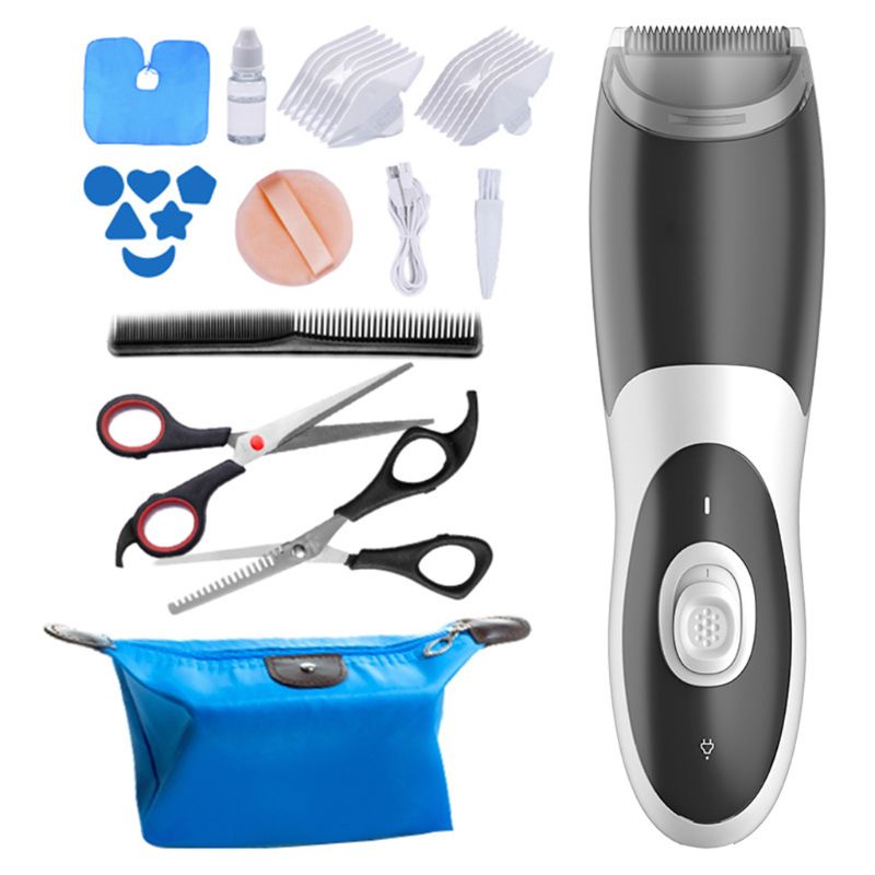 Bebê elétrico clippers de cabelo à prova dwaterproof água aparadores baixo ruído cortador aliciamento kit novo: 3
