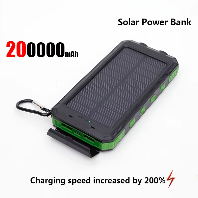 Xiaomi 200000 Caricatore portatile di grande capacità per banca di energia solare mAh compatibile con IOS Android USB-A e USB-C a ricarica rapida: Blu