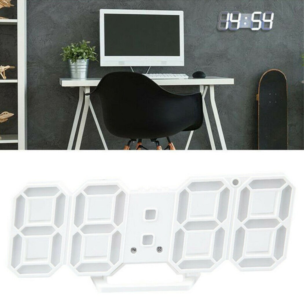Led väggklocka 23.5*9.3*1.8cm oversize 3d modern digital 24/12 timmars display alarm usb ljusstyrka justerbar часы настенные