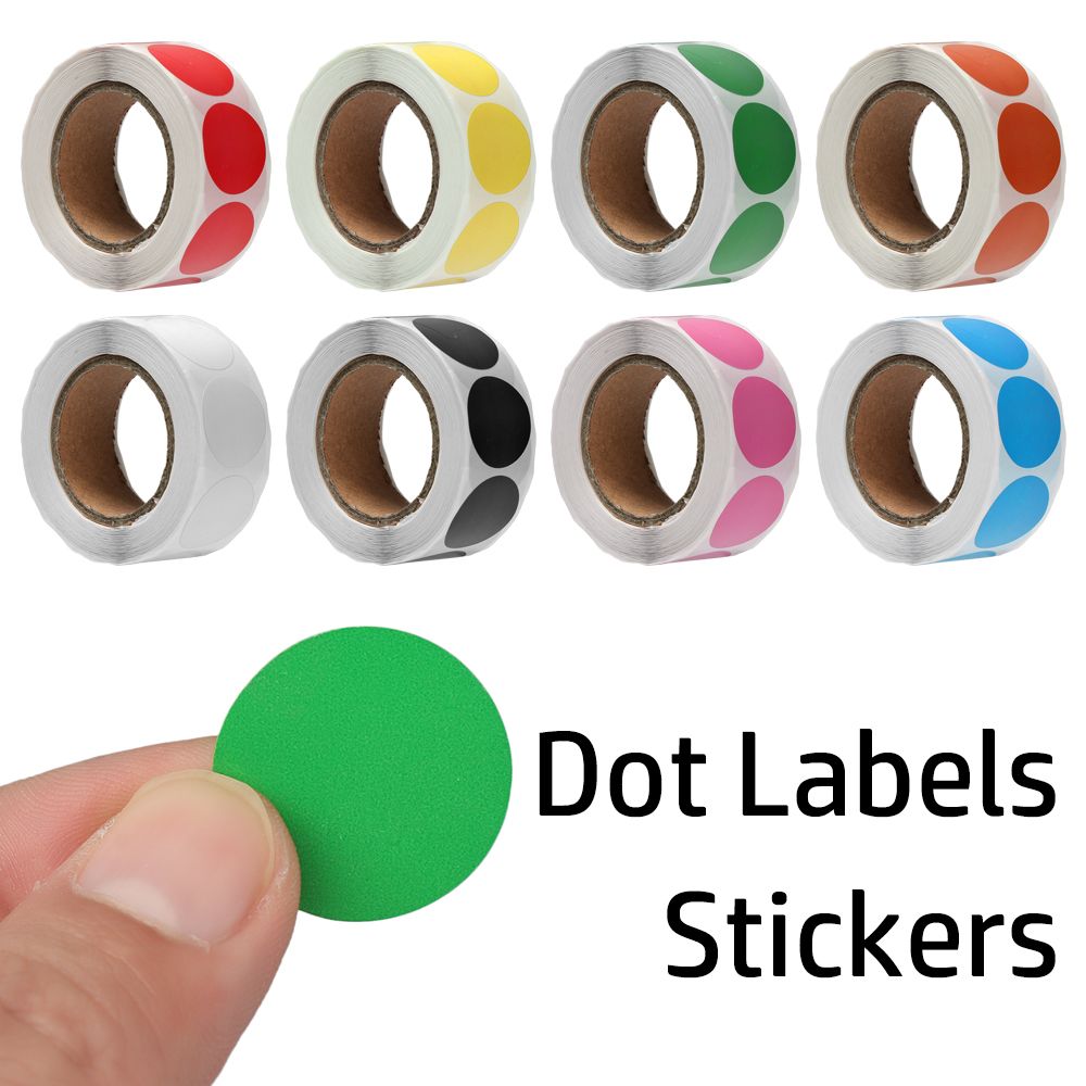 500Pcs/Roll Chroma Label Color Code Dot Labels Stickers Seal Labels Scrapbooking For Packaging Stationery Stickers