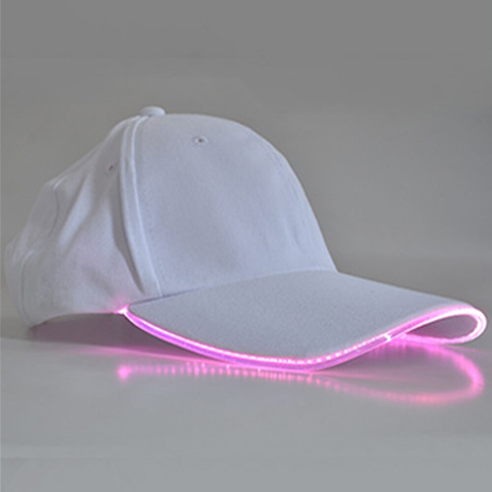 Casquette de Baseball unisexe, couleur unie, lumineuse, LED, fête de noël, tendance, pour femmes et hommes: W Pink