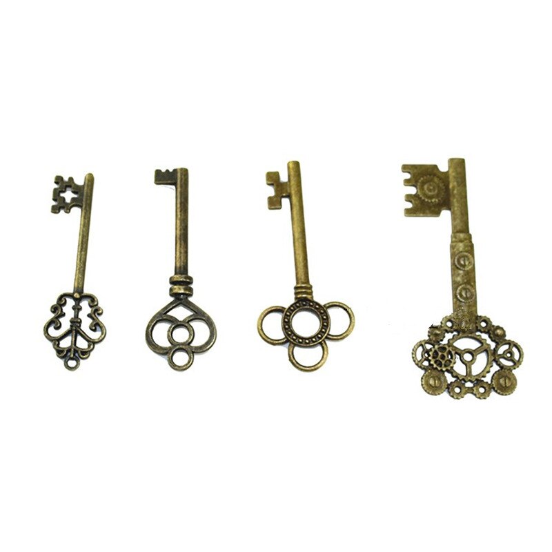 Vintage alu dørbolte antik kinesisk stil nøgle hardware tilbehør, træ dør nøgle lås ,10 stk