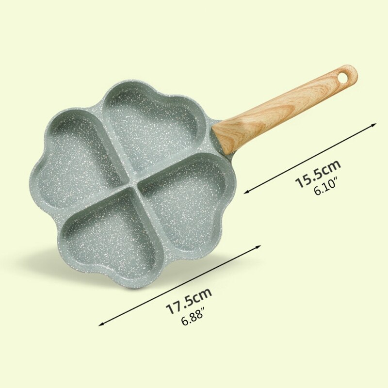 Thickened Omelet Pan DIY 4 Hole Heart-Shaped Kitchen Tool Cooking Durable Nonstick Eggs Frying Pan Crepe Pan