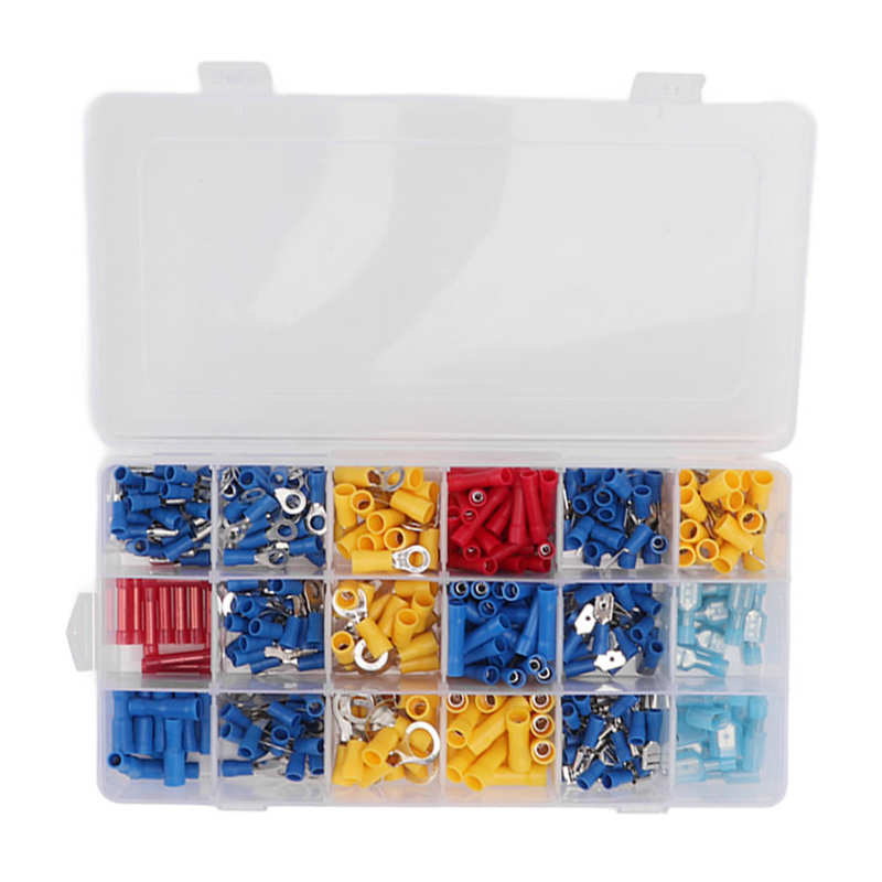 Wire Crimp Ends Anti Aging Wire Crimp Terminals Ring Spade Waterproof with Storage Box for Repairing