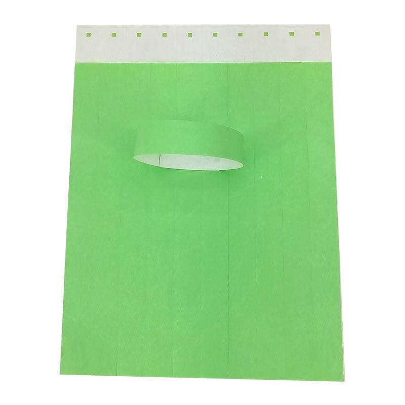 100 Count TYVEK Wristbands 3/4" PAPER WRISTBANDS For EVENTS wedding favors: Light green