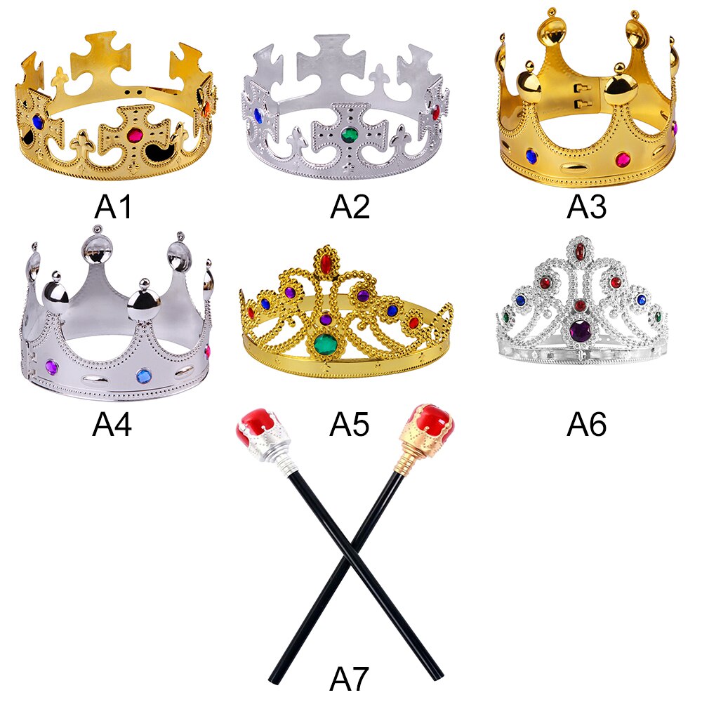 Royal King Plastic Crown Prince Costume Accessory Crown Toy for Happy Birthday Party Decoration