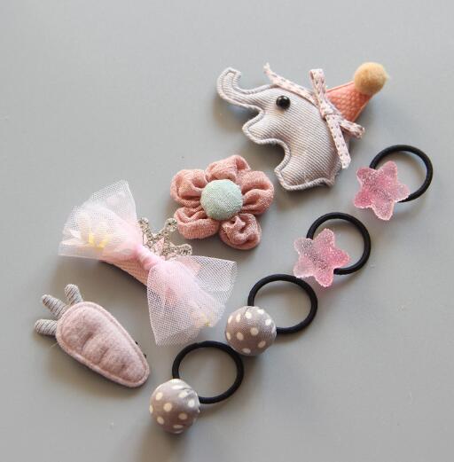 Capelli del bambino Della Forcella Della clip Accessori Dei Capelli Del bambino della ragazza Della clip dei bambini della clip di Capelli di Pollice in Gomma fascia Dei Capelli Della fascia impostato: 3