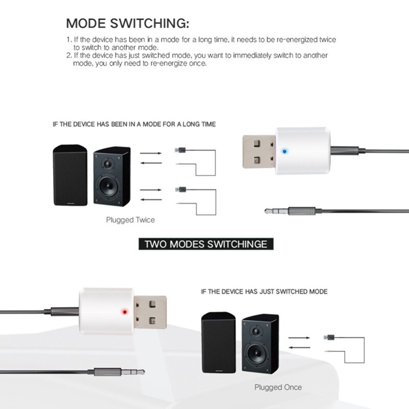 Bluetooth 5.0 sender mottaker 3.5mm aux stereo trådløs bluetooth adapter for bil musikk sender for tv