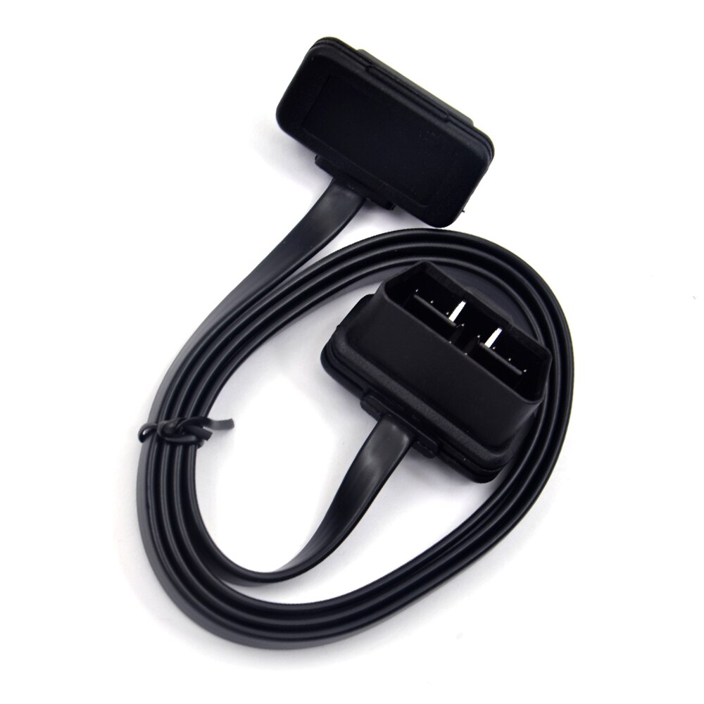 30/60/100Cm Platte + Dunne 16 Pin Socket Obd Obdii OBD2 16Pin Male Naar vrouwelijke Auto Scanner Verlengkabel 8Core Connector