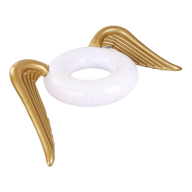 Giant Opblaasbare Angel Ring Float Gouden Engel Vleugels Zwembad Ring Zwembad Float Voor Volwassenen Eco-vriendelijke Pvc