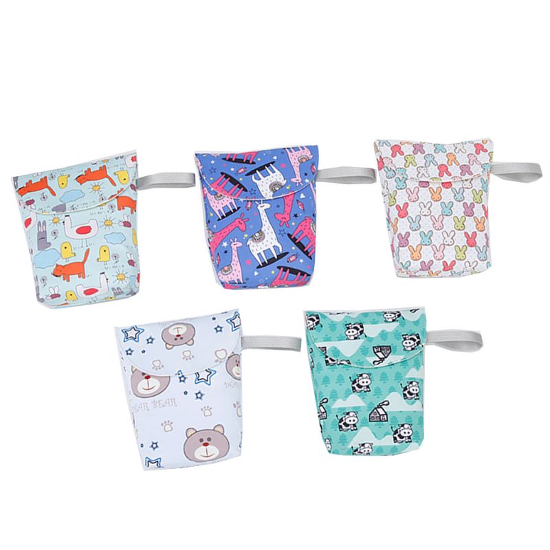 Dessin animé impression humide sac sec bébé couche-culotte sac organisateur réutilisable poche pour bébé sac à couches