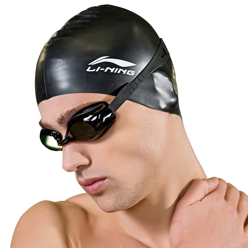 Li Ning gafas de natación para hombres y mujeres HD anti-fog gafas de natación impermeables gafas de buceo equipo