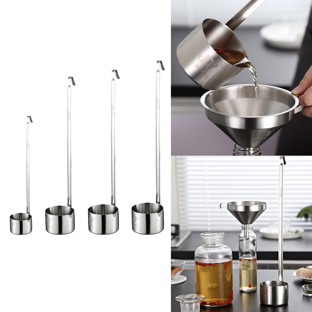 Cucharón De Vino De Acero Inoxidable 500 Ml - Mango Largo 34 Cm, Gancho Para Colgar, Ideal Para Barriles, Sopas Y Salsas